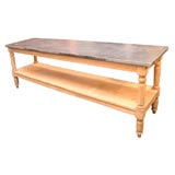 CHESTNUT AND BLUE STONE FRENCH DRAPIER TABLE