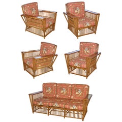 Fine & Rare 5 Piece Split Reed Living Room Suite