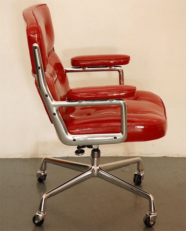 Mid-20th Century Patent Red Leather Time Life Chair