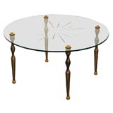 Italian Etched Glass Coffee Table