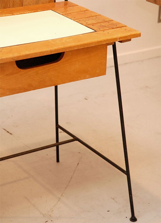 Birch and Iron Desk with Chair by Arthur Umanoff 2