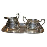 Sterling Tray Sugar and Creamer Shell motif