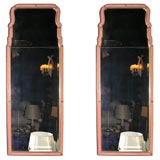 Pair of Mirrors with Glass Frames by Maison Jansen, French 1930s