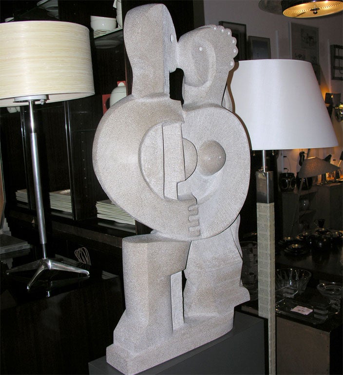 Sandstone Sculpture on Pedestal by Marsha Blank, New York 1960s