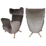 Rare Pair of Lounge Chairs by Giulio Minoletti