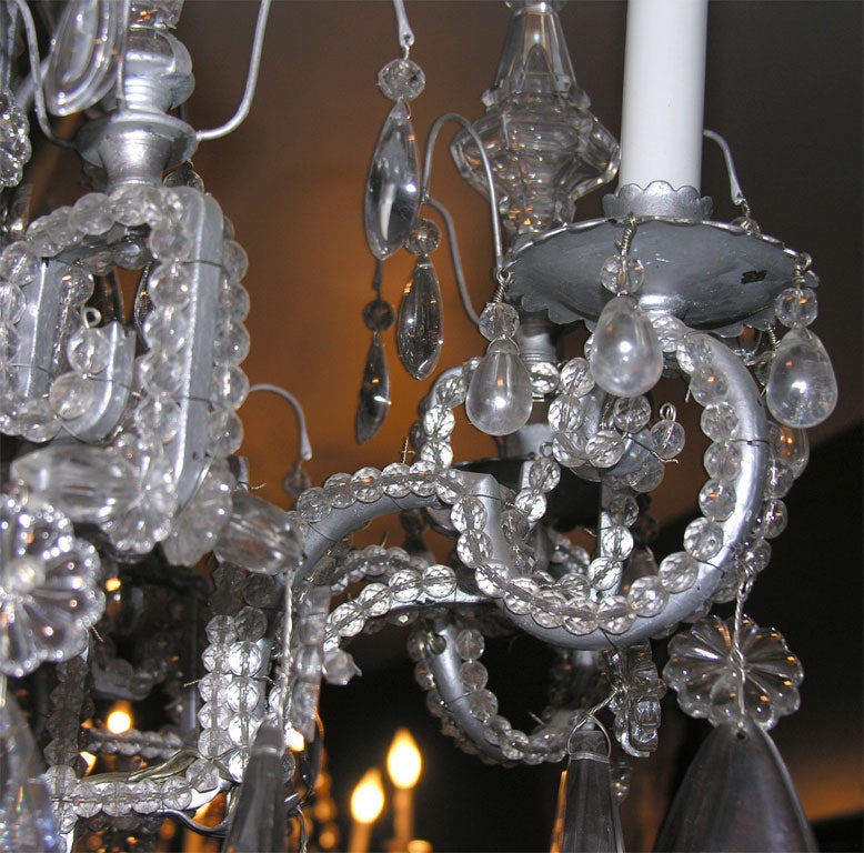 Neoclassic Eight-Lite Crystal Chandelier For Sale 1