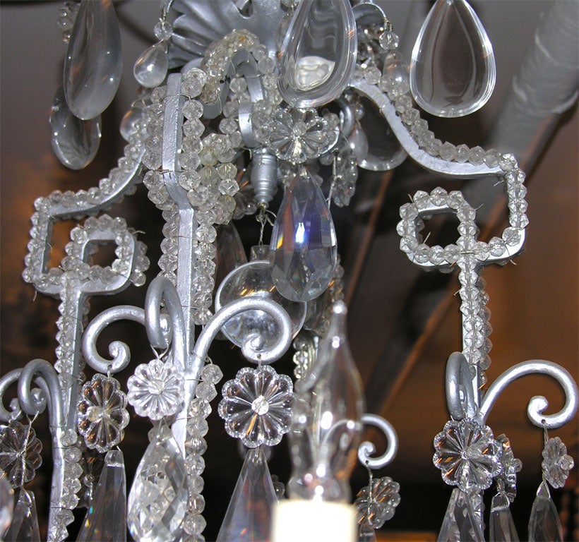 Neoclassic Eight-Lite Crystal Chandelier For Sale 4