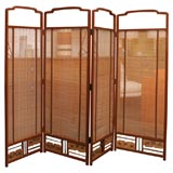 Antique Lacquered & Woven Bamboo Screen Japan