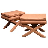 Smart Buttoned X Benches Coral Color