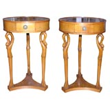 Pair of fruitwood side tables