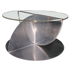 Acrylic and Chrome-plated Steel Table by Yonel Lebovici