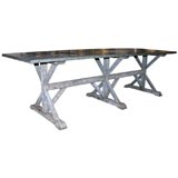 Painted Table with Zinc Top