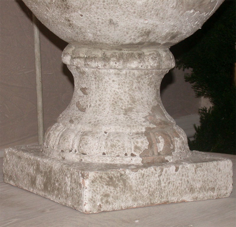 Pair of Salt Glaze Terracotta Lidded Urns 2