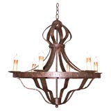 Antiqued Wrought Iron 6-Lite Chandelier