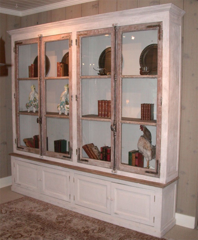 Beautiful large 4-door bakery cabinet with 19th century and later elements