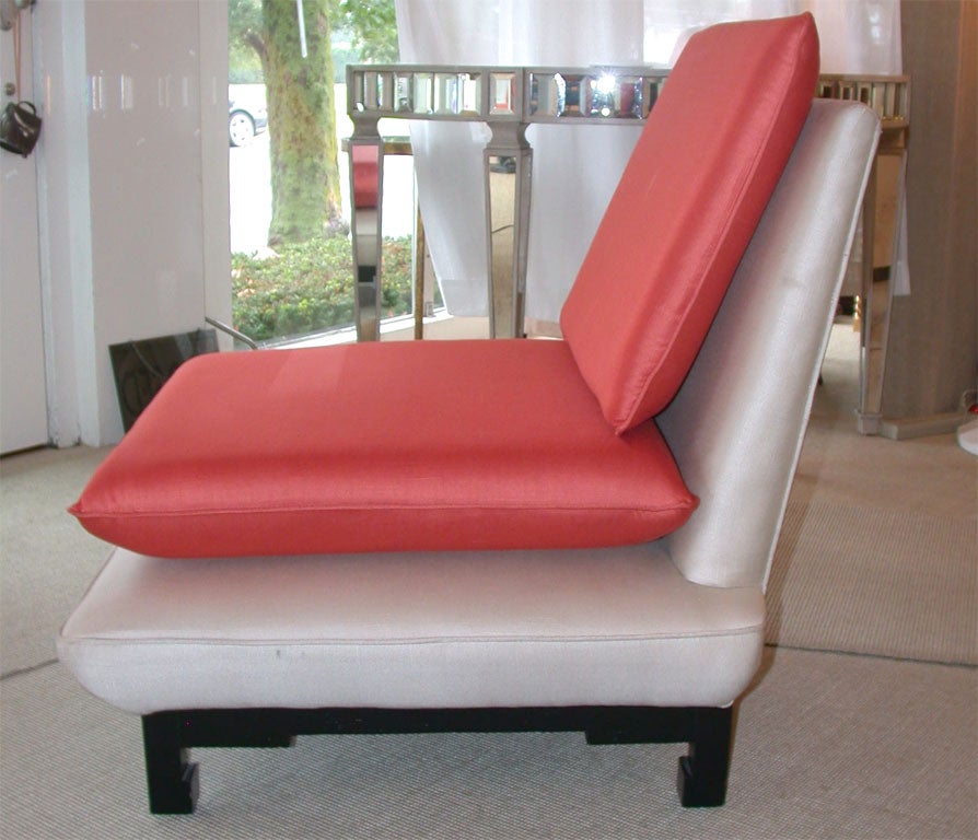 Mid-20th Century Pair of Lounge Chairs Attributed to James Mont