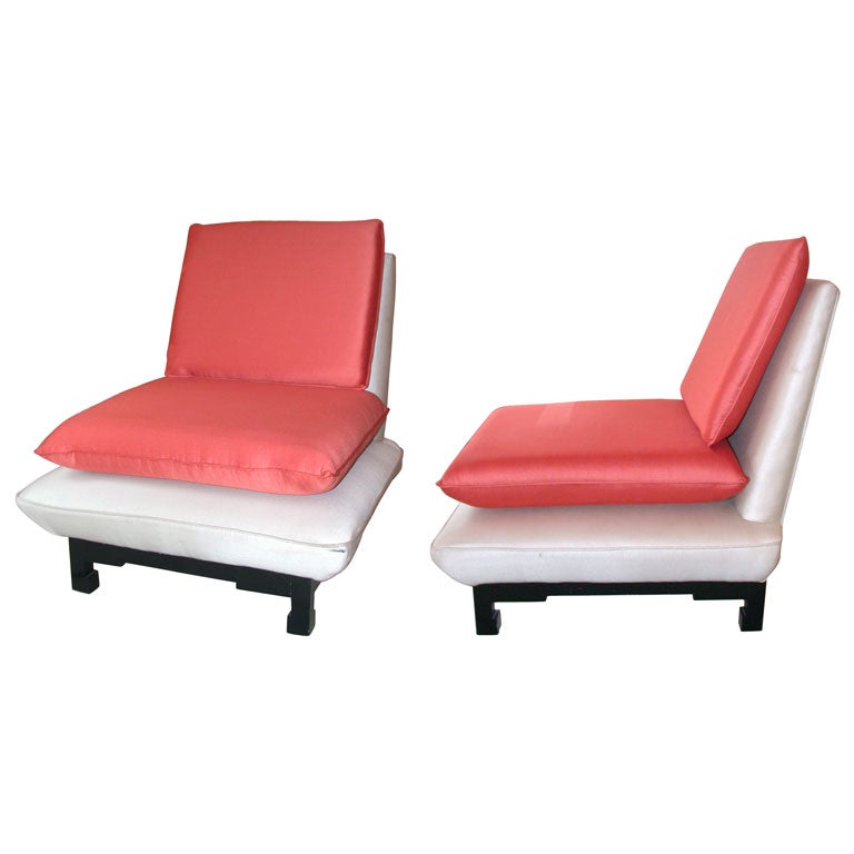 Pair of Lounge Chairs Attributed to James Mont
