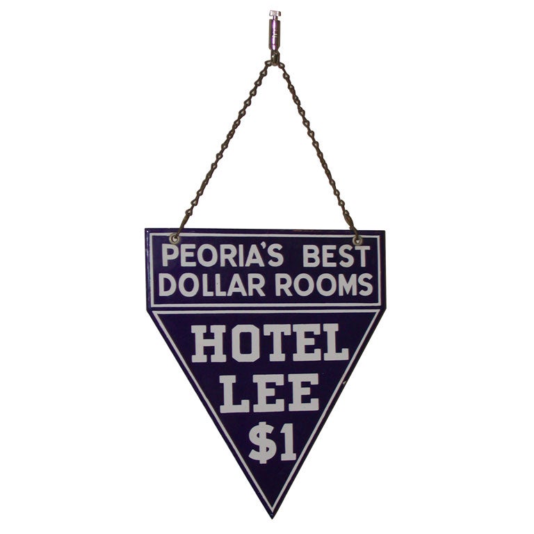 Porcelain Sign from Hotel Lee - Peoria's Best