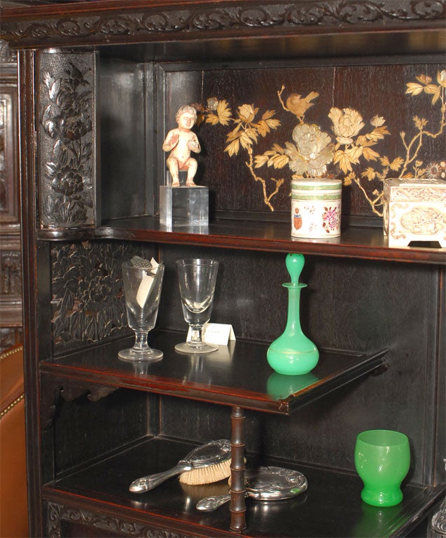 An 1880's Japanese Ebonised Rosewood Etagere For Sale 4