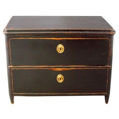 Antique Small Black Chest of Drawers