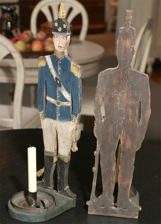 Pair of Soldier Candlesticks In Excellent Condition For Sale In Sheffield, MA
