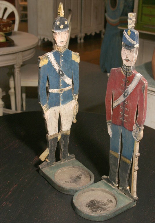 Pair of Soldier Candlesticks For Sale 1