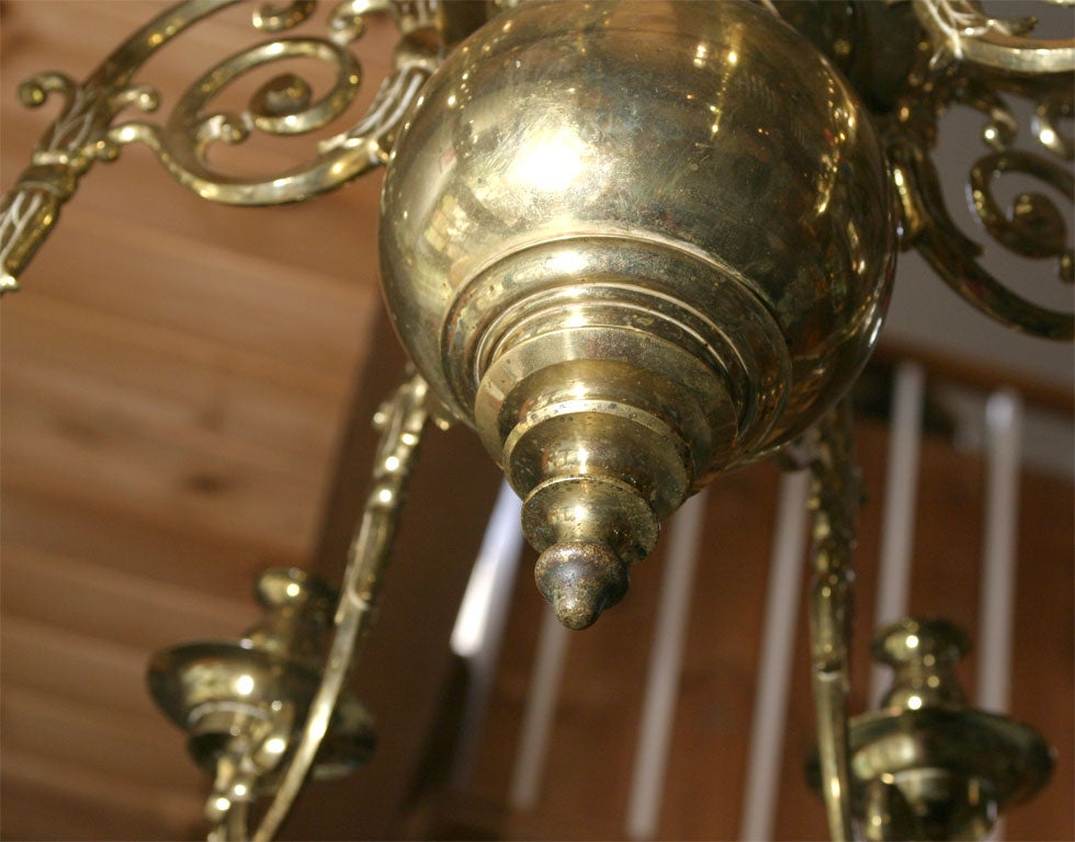 Russian Baroque-Style Brass Chandelier