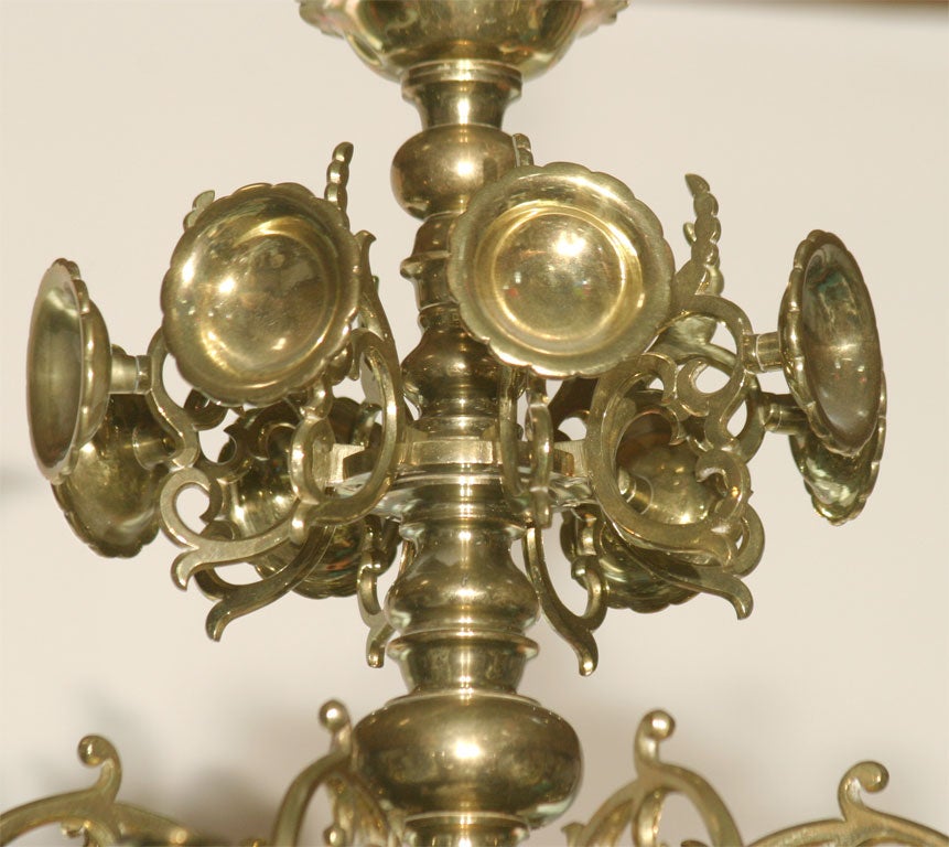 19th Century Baroque-Style Brass Chandelier
