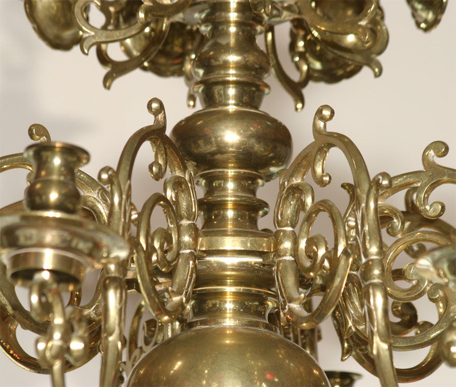 Baroque-Style Brass Chandelier 1