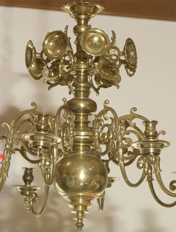 Baroque-Style Brass Chandelier 2