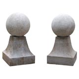 Pair of Carved Stone Balls