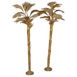 Gilt iron pair of palm trees by La Maison Bagues