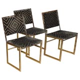 Two-toned bronze set of 6 chairs by Willy Rizzo