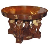 Impressive French Empire Period Parcel Gilt Mahogany Table