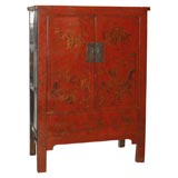 Red Lacquer Wardrobe Chest