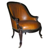 19th C. English Rosewood Slipper Chair 19th C. English Rosewood Slipper Chair