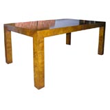 Olive Ash Burl Parsons Dining Table by Milo Baughman