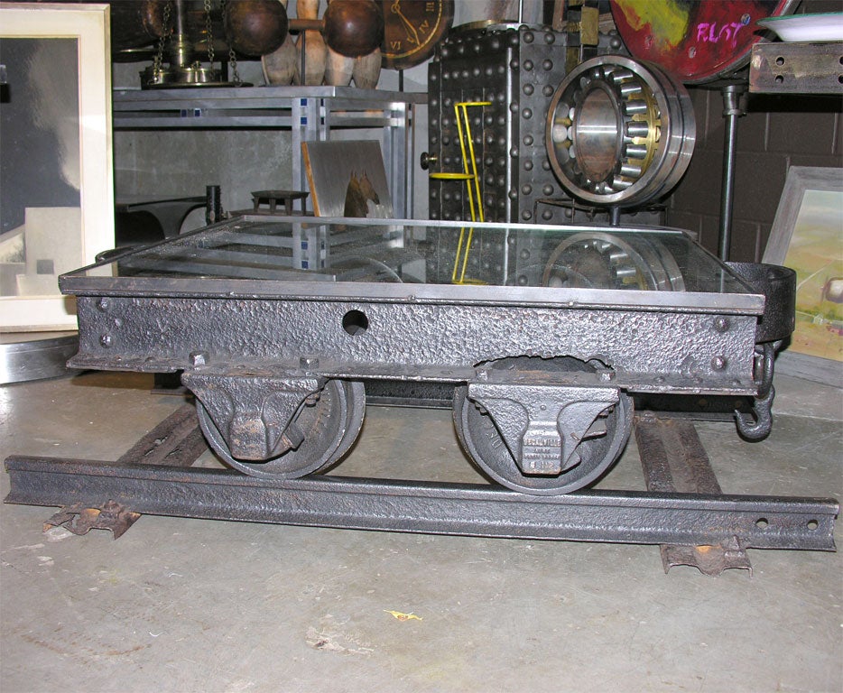 mine cart coffee table