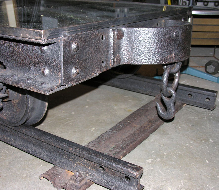 French Railroad/Mine Shaft Industrial Cart Coffee Table 1