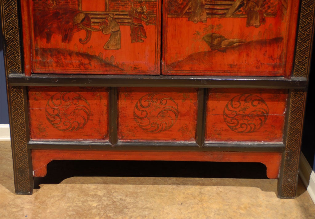 Chinese 19th C. Shanxi Painted Cabinet