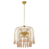 Italian Pink Drops Small Chandelier