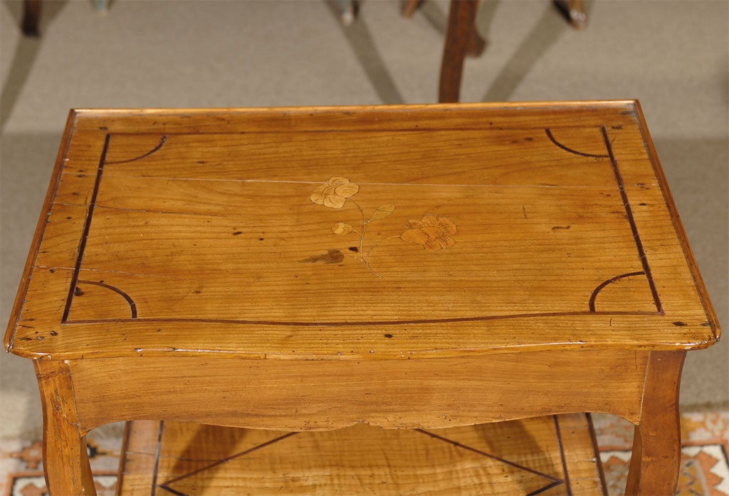 Louis XV Inlaid Side Table in Fruitwood, c. 1760 1