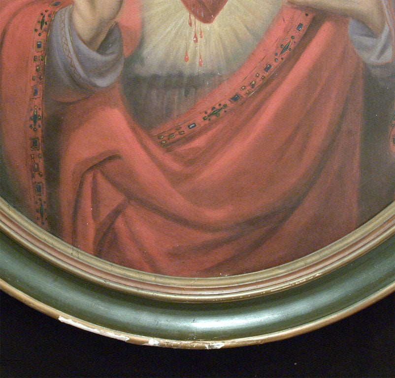 Canvas French Oil Painting of the Sacred Heart of Jesus