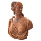 French Terra Cotta Bust of Flore