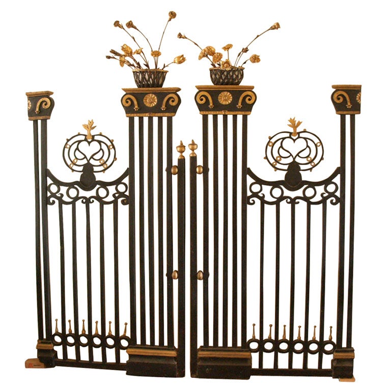 Pair of 19th Century Belgian Carved Wood Decorative Grills with Gilded Details For Sale