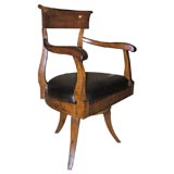 Antique Biedermeier Oversized Swivel Desk Chair