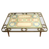 Vintage Art Deco Terrazzo and Brass Table