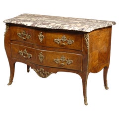 Louis XV Style Commode in Kingwood and Tulipwood, circa 1850