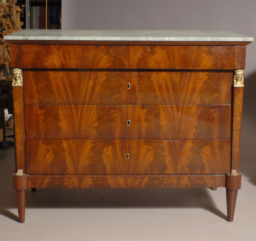 Matched Pair Empire Commodes in Mahogany, c. 1815
