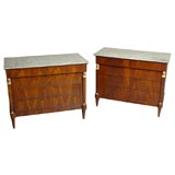 Matched Pair Empire Commodes in Mahogany, c. 1815